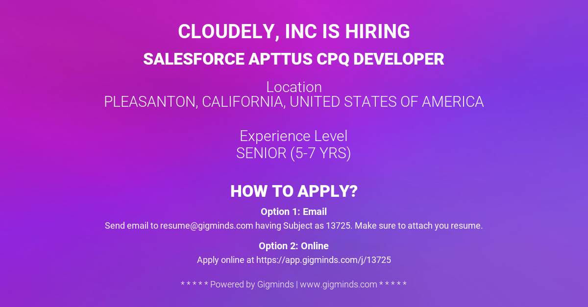 Salesforce Apttus CPQ Developer | #apttus #salesforce #cpq